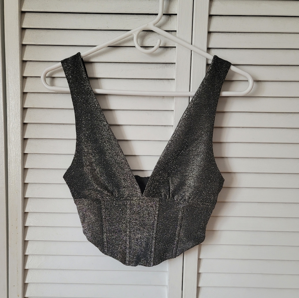 FASHION NOVA Shimmy Crop Tank, Size XS